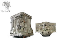 Zilveren Plastic Doodskist Decoratin, Begrafenis Decoratieve Delen van een Model van Kistchristus