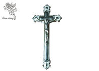 Het zilveren Plastic Doodskistkruisbeeld begroef Decoratieve 44,8 × 20,8 Cm-Grootte voor Kistdeksel