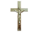 Zilveren Kleur Plastic Jesus Coffin Crucifix Size 24 × 14 Cm voor Begrafeniskist