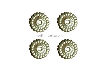 Gold Round Shape Parts Of A Coffin , Funeral Decoration Casket Accessories Bracket