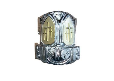 Customized Cross Piece Coffin Parts With Gold Cross Slice Copper Color ABS Material